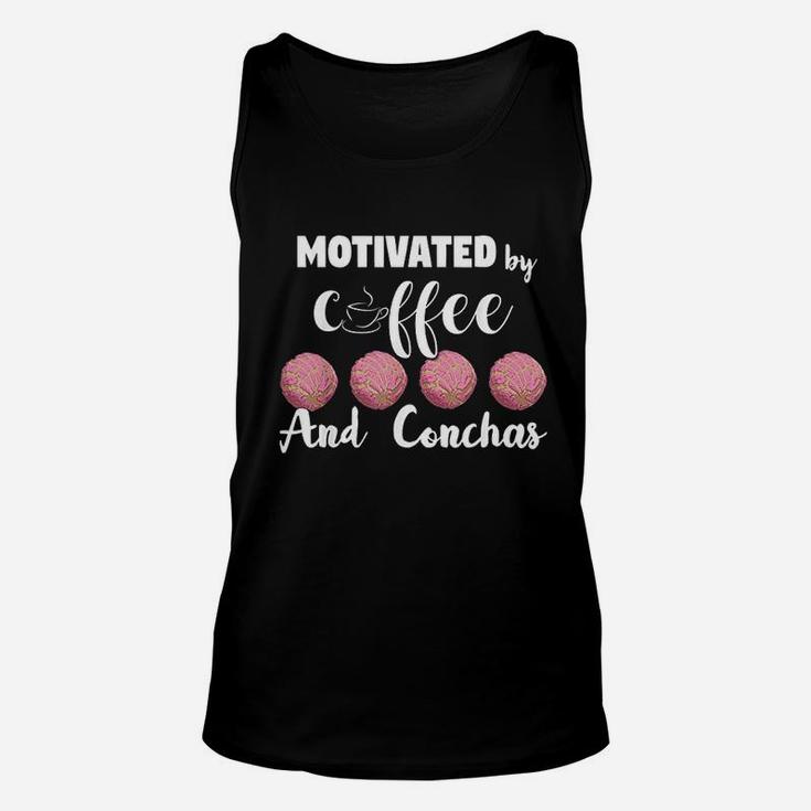 Motivated By Coffee And Conchas Funny Unisex Tank Top