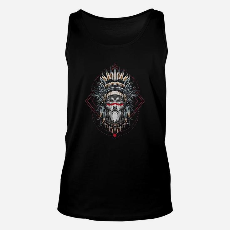 Mountain Wolf Chief Of The Wolf Pack Tribal Wolves Unisex Tank Top