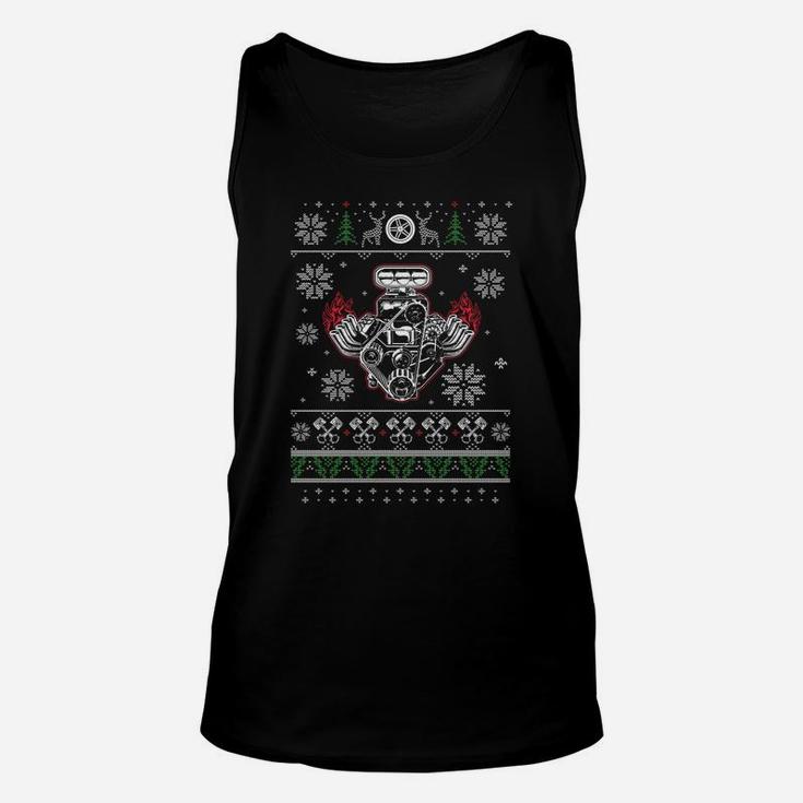 Muscle Car V8 Engine Lovers Ugly Christmas T-Sweatshirt Desi Unisex Tank Top
