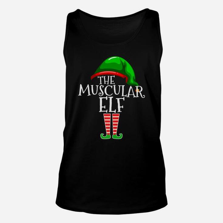 Muscular Elf Group Matching Family Christmas Gifts Workout Unisex Tank Top