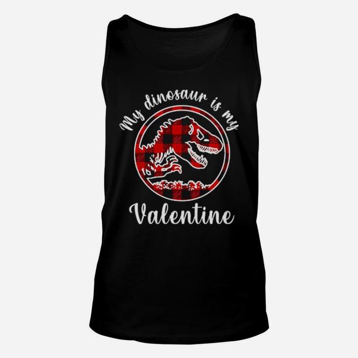 My Dinosaur Is My Valentine Unisex Tank Top