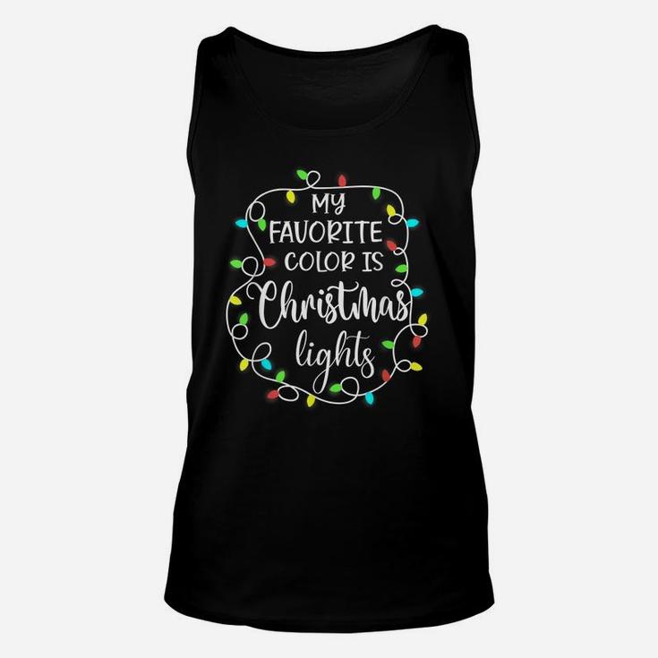 My Favorite Color Is Christmas Lights Funny Xmas Unisex Tank Top