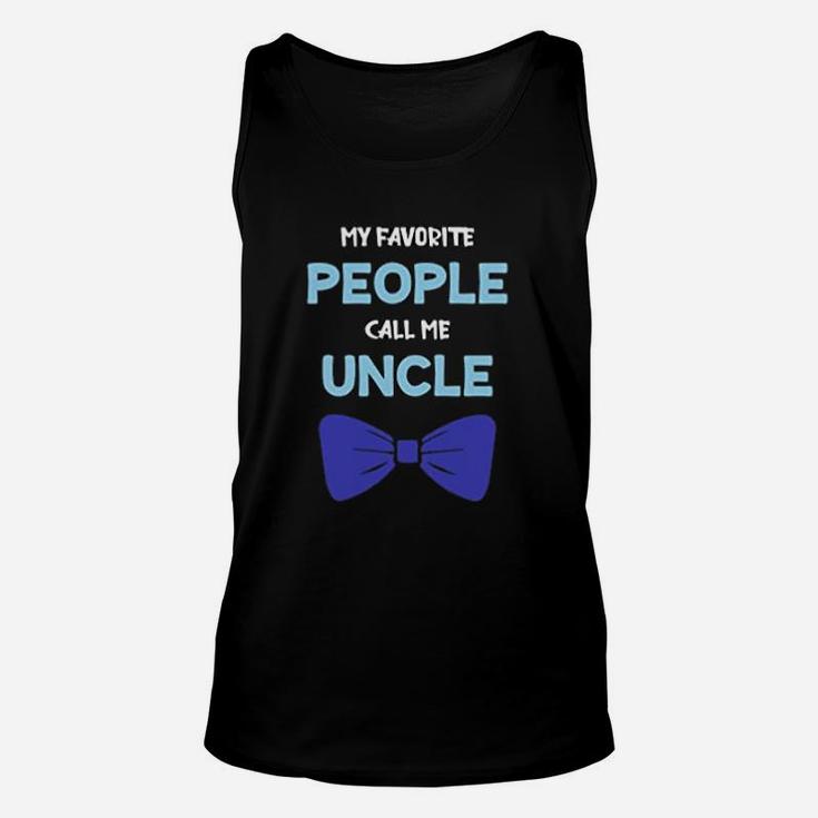 My Favorite People Call Me Uncle Blue Bow Unisex Tank Top