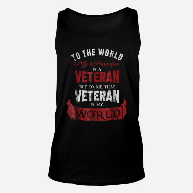 My Grandpa Is A Veteran Shirt For Boys & Girls Veteran Kids Unisex Tank Top