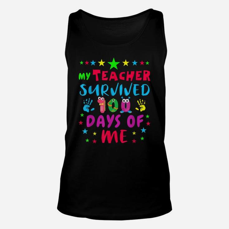 My Teacher Survived 100 Days Of Me T Shirts Unisex Tank Top
