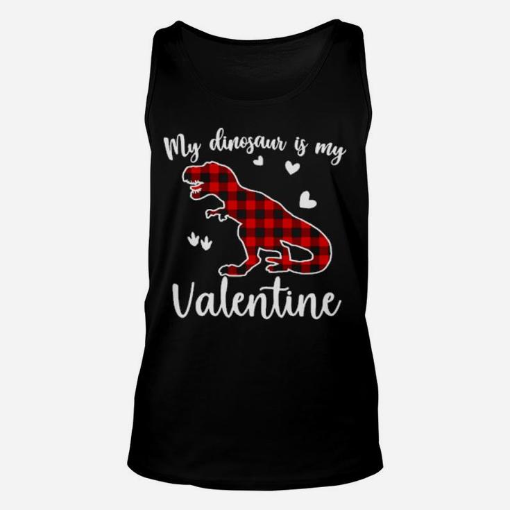 My Valentine Is My Dinosaur Unisex Tank Top
