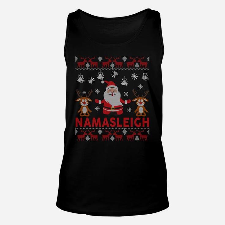 Namasleigh Christmas Sweatshirts Gifts Funny Santa Yoga Sweatshirt Unisex Tank Top