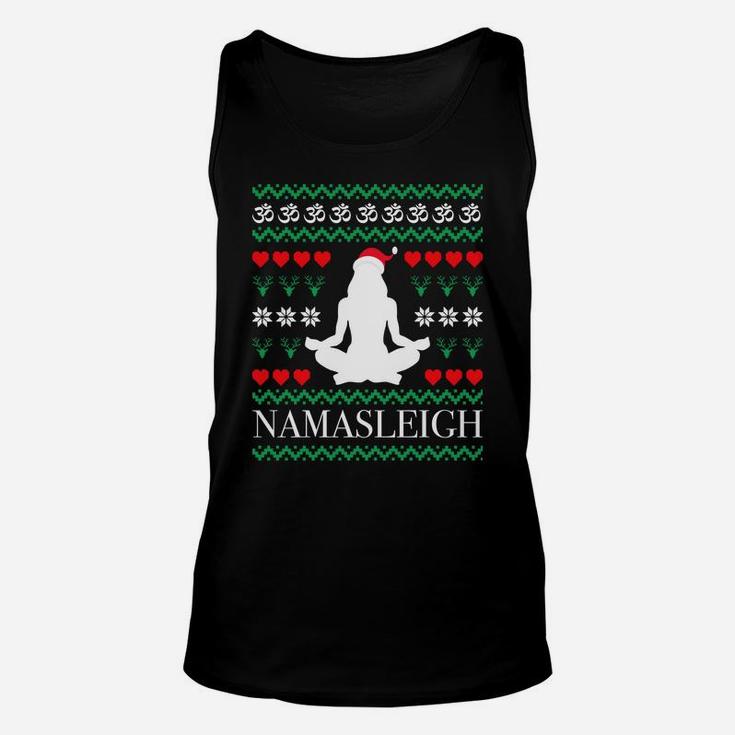 Namasleigh Yoga Xmas Yogi Namaste Om Gift Ugly Christmas Sweatshirt Unisex Tank Top