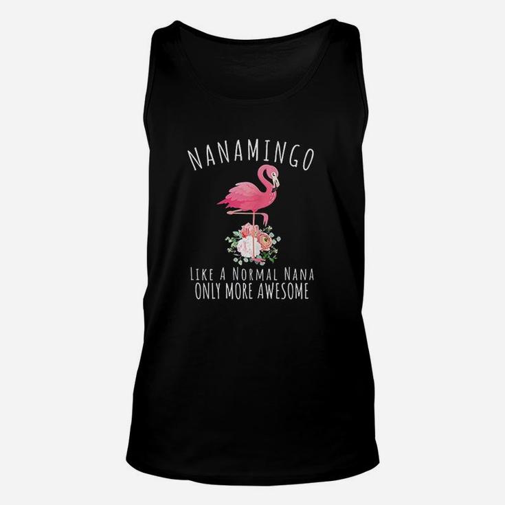 Nanamingo Like An Nana Only Awesome Floral Flamingo Unisex Tank Top