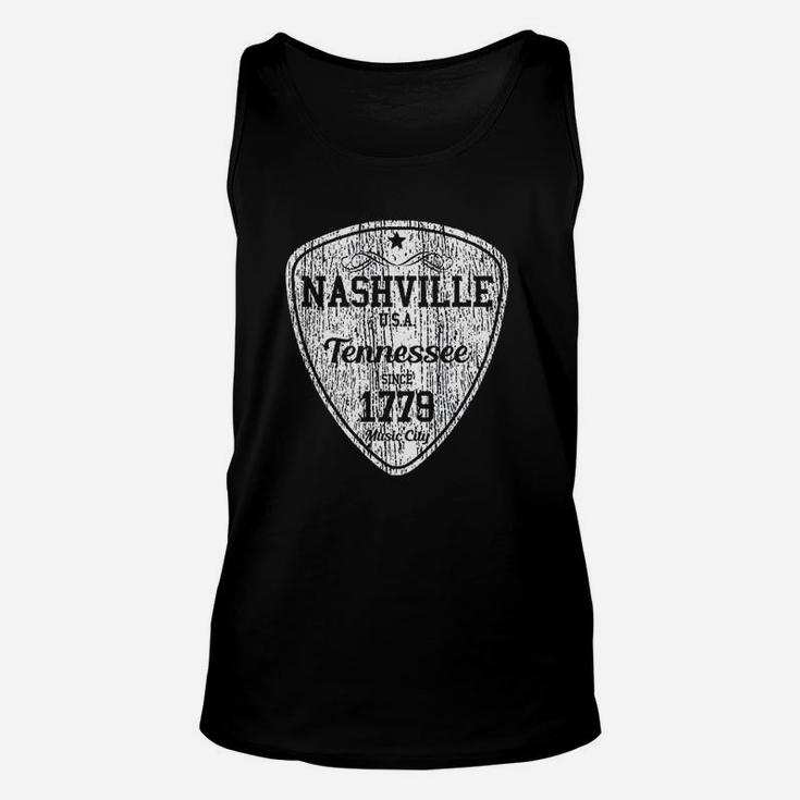 Nashville Country Music City Guitar Pick Unisex Tank Top