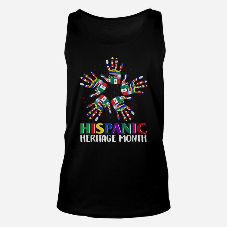 National Hispanic Heritage Month All Countries Flower Hands Unisex Tank Top