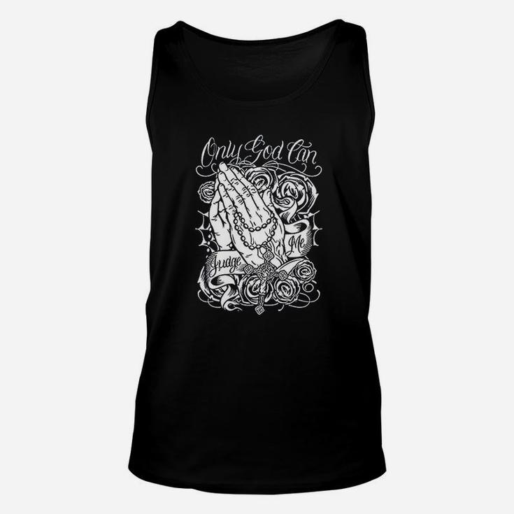Navy Only God Can Judge Me Unisex Tank Top