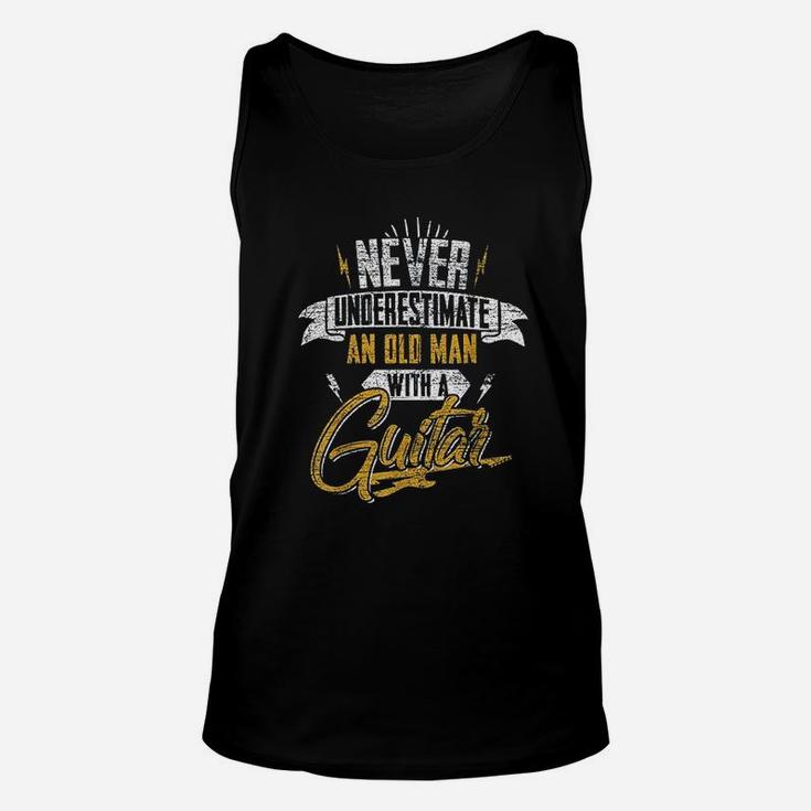 Never Underestimate An Old Man With A Guitar Unisex Tank Top
