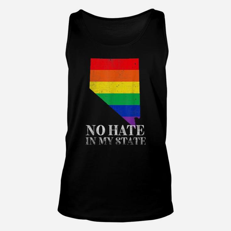 No Hate In My State Nevada Lgbt Pride Rainbow Flag Unisex Tank Top