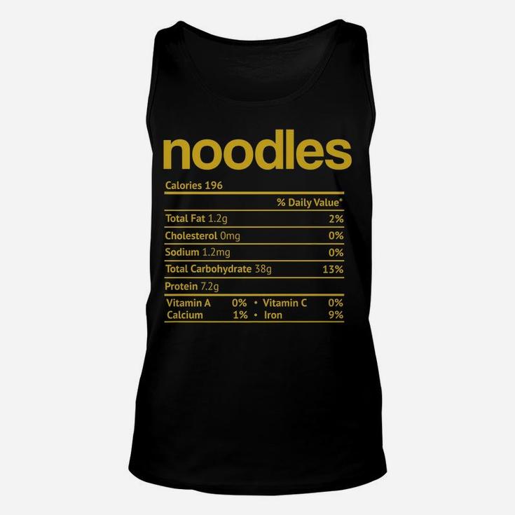 Noodles Nutrition Facts Funny Thanksgiving Christmas Food Unisex Tank Top