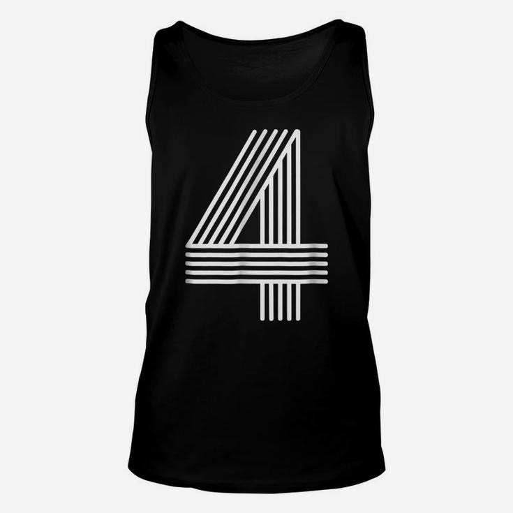 Number 4 Shirt Birthday Gift Numbered Cool Disco Unisex Tank Top