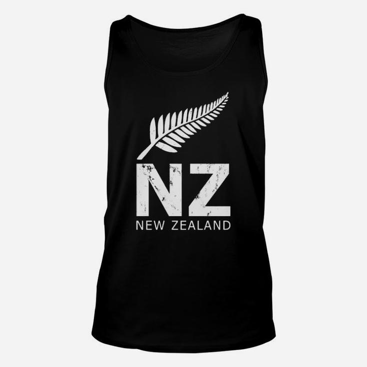 Nz Rugby Jersey New Zealand Fern Ab Fan White Distressed Unisex Tank Top