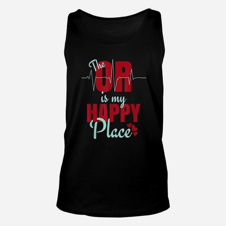 O R Is My Happy Place Unisex Tank Top