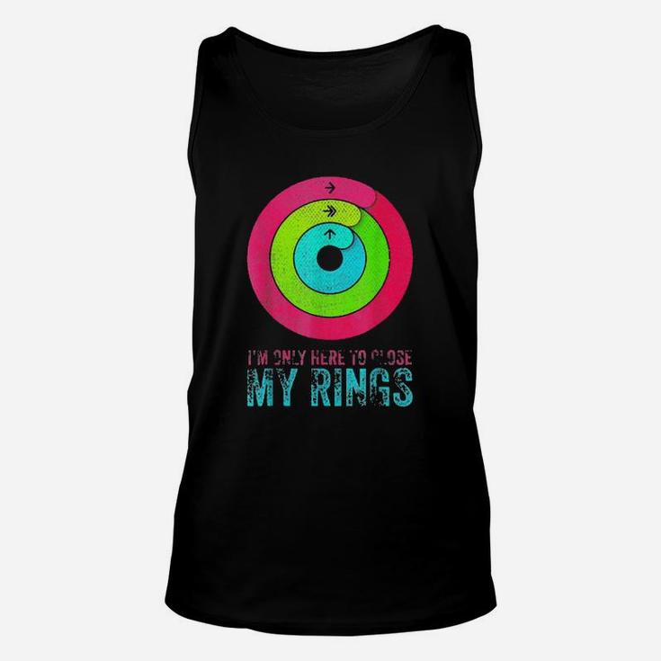 Official I'm Only Here To Close My Rings Distressed Unisex Tank Top