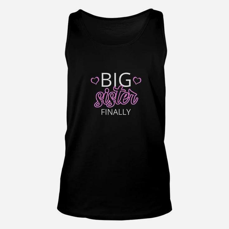 Older Sibling Big Sister Finally Gift New Baby Reveal Unisex Tank Top