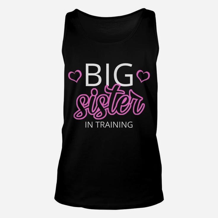 Older Sibling Big Sister In Training Shirt Gift Baby Reveal Unisex Tank Top