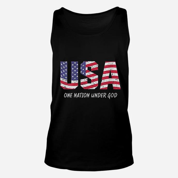 One Nation Under God American Flag Usa Unisex Tank Top