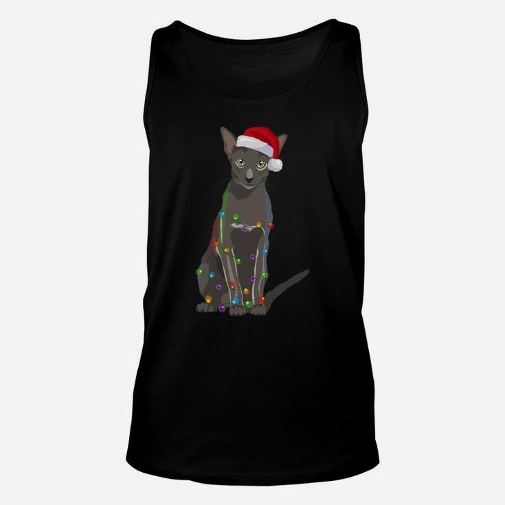 Oriental Shorthair Christmas Lights Xmas Cat Lover Sweatshirt Unisex Tank Top