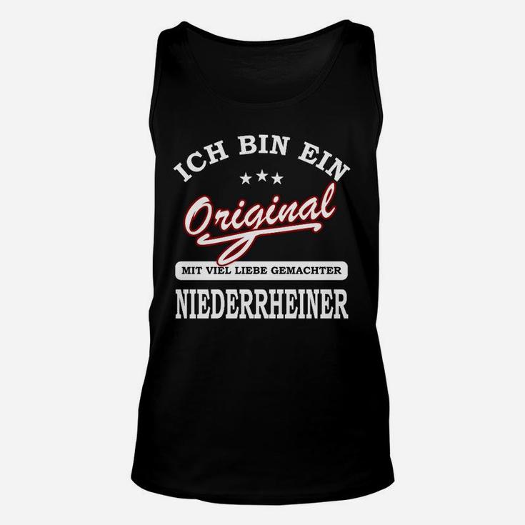 Original Niederrheiner Unisex TankTop mit Spruch, Schwarz für Lokalpatrioten