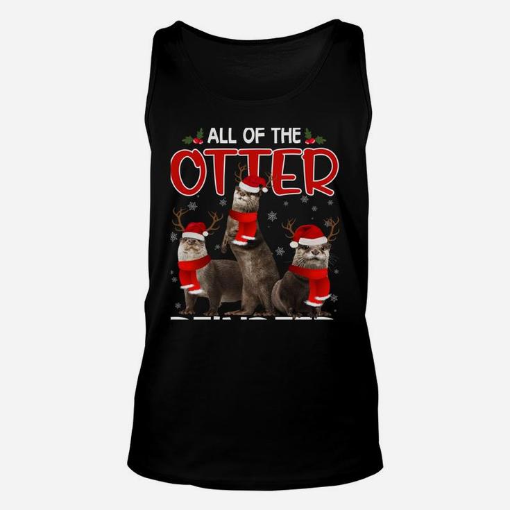 Otters Reindeer Deer Antler Funny Christmas Santa Hat Xmas Sweatshirt Unisex Tank Top