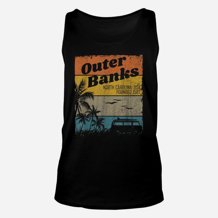 Outer Banks Nc Retro Beach Surfing Pogue Life Outer Banks Unisex Tank Top