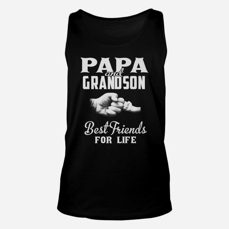 Papa And Grandson Best Friends For Life Grandpa Gift Men Unisex Tank Top