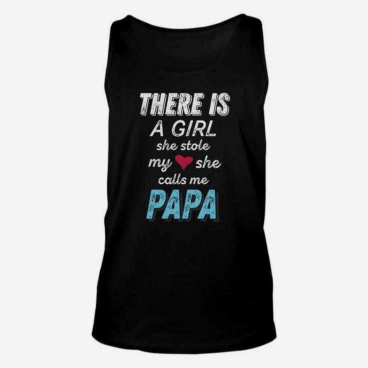 Papa Gifts From Granddaughter She Stole My Heart Sweatshirt Unisex Tank Top