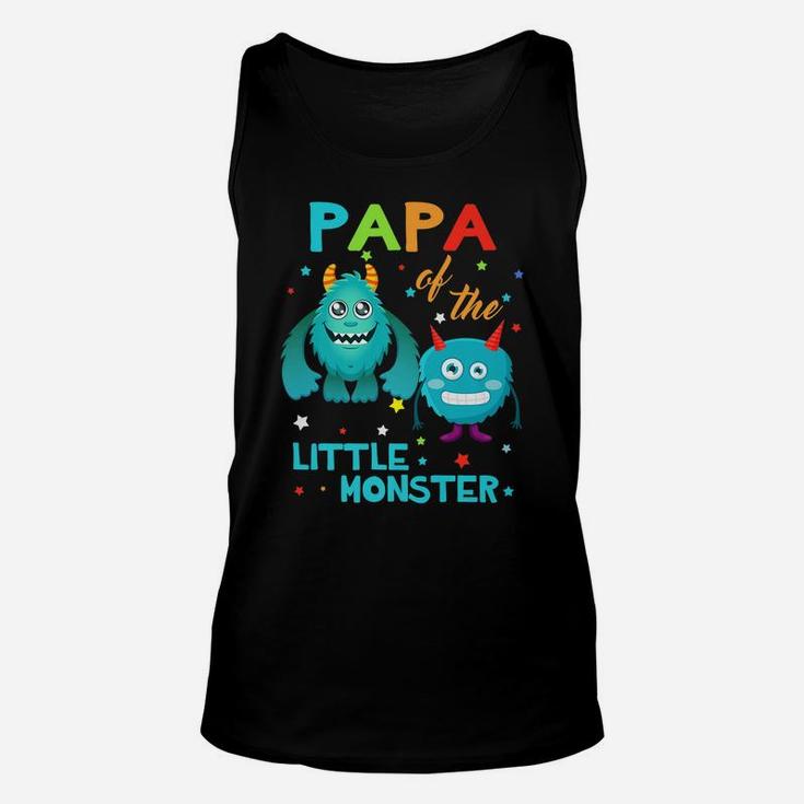 Papa Of The Little Monster Birthday Monster Unisex Tank Top