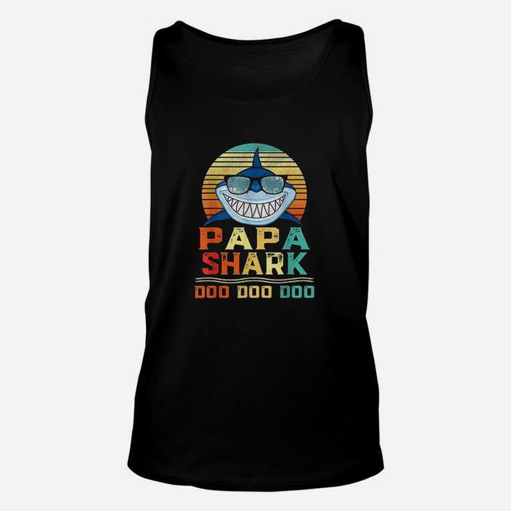 Papa Shark Doo Doo Matching Family Shark Birthday Gifts Unisex Tank Top
