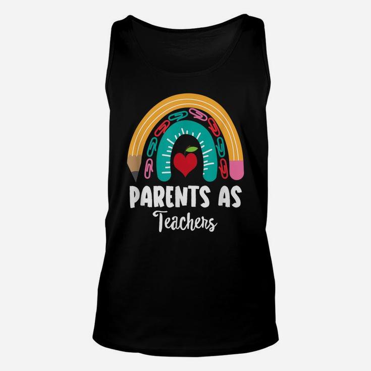 Parents As Teachers, Funny Boho Rainbow For Teachers Unisex Tank Top
