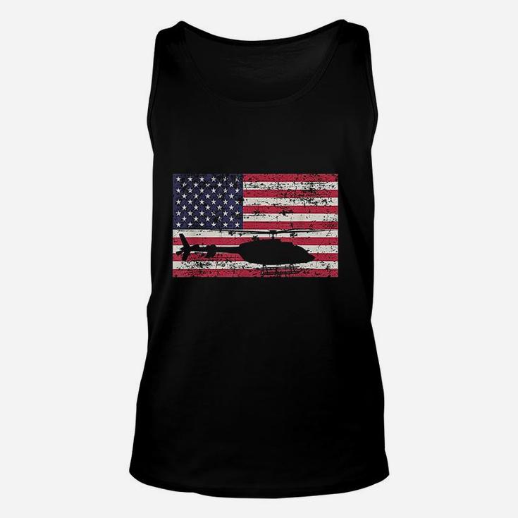 Patriotic Bell 407 Helicopter American Flag Unisex Tank Top