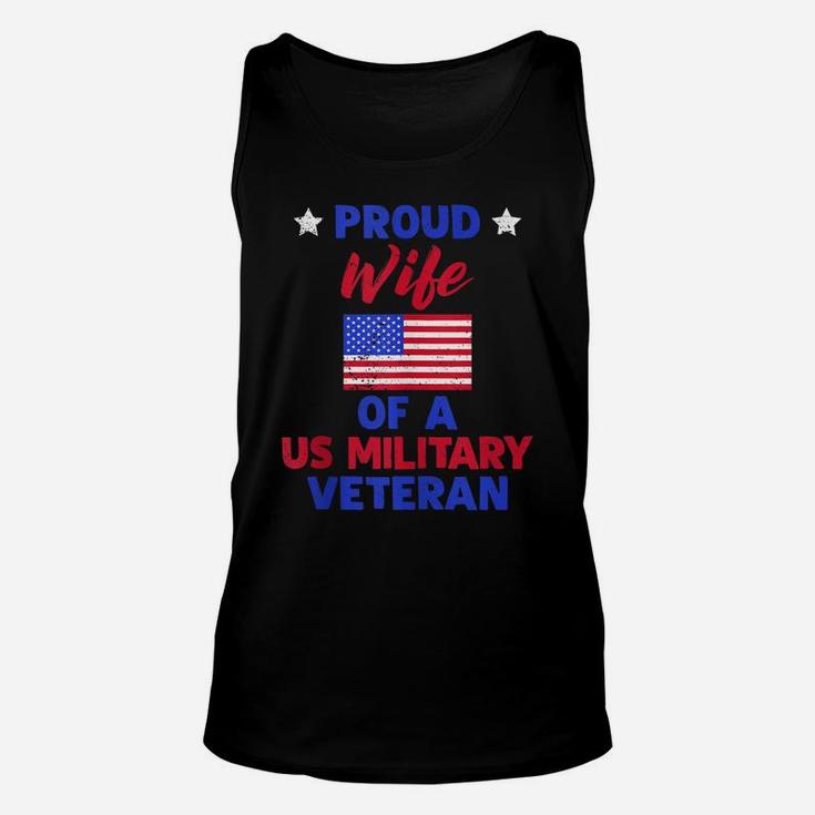 Patriotic Us Flag Proud Wife Of A Us Military Veteran Gift Unisex Tank Top