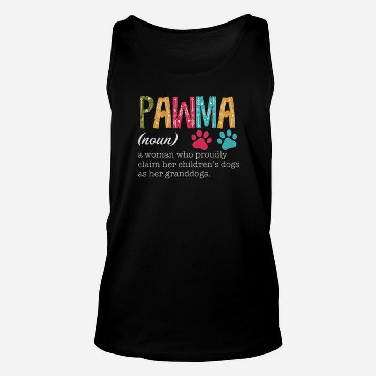 Pawma Definition A Woman Who Proudly Claim Her Children's Dogs As Her Granddogs Floral Unisex Tank Top