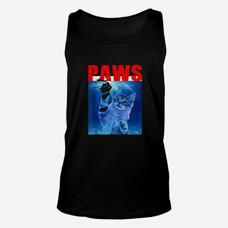 Paws Funny Cat Arody For Shark And Cat Lovers Unisex Tank Top
