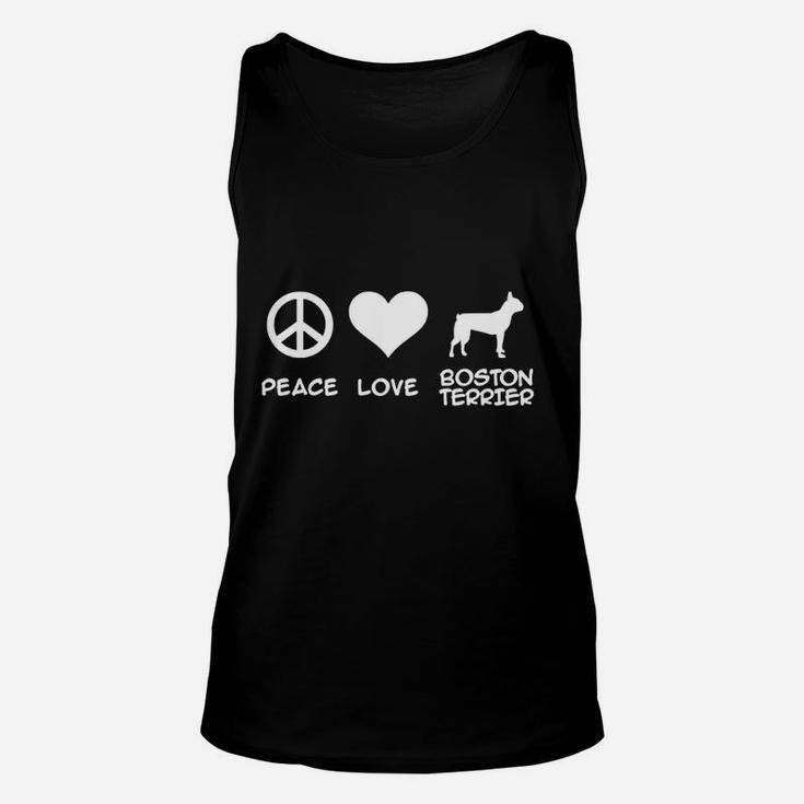 Peace Love Boston Terrier Unisex Tank Top