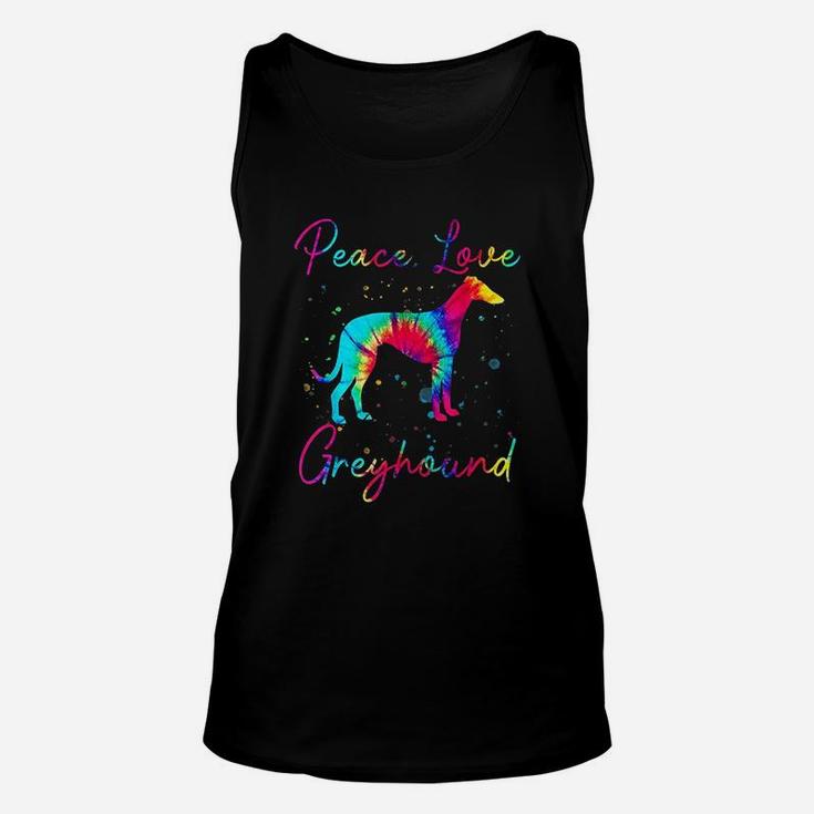 Peace Love Greyhound Funny Dog Lover Gift Unisex Tank Top