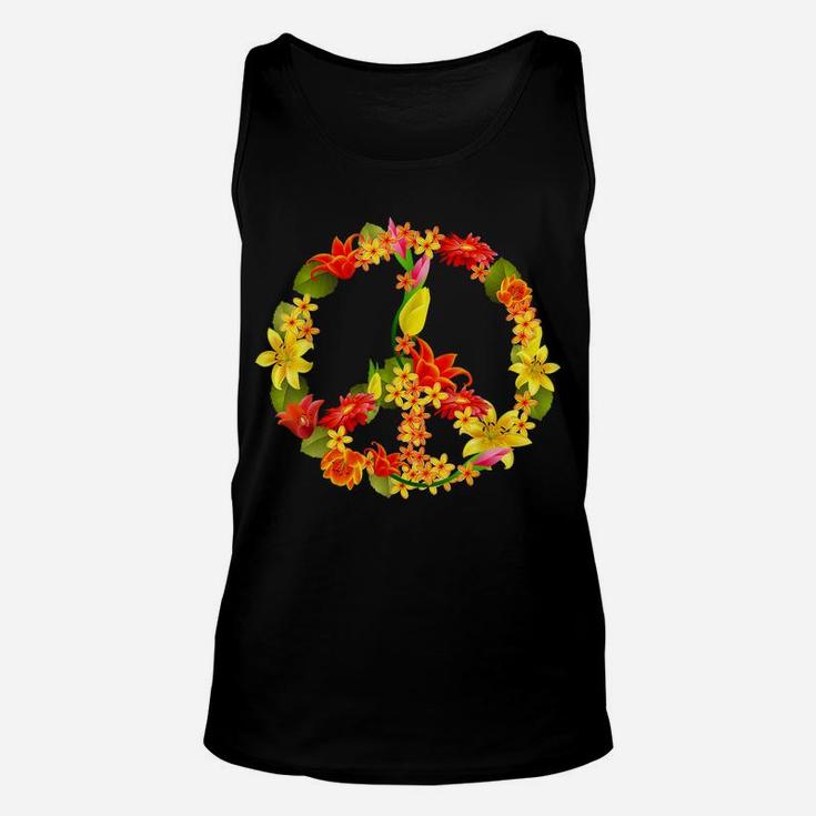 Peace Sign Flowers | Cool Ladies Flower Signage T-Shirt Gift Unisex Tank Top