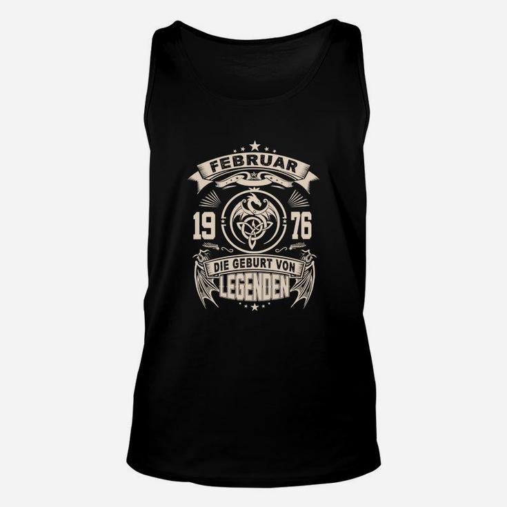 Personalisiertes Geburtstag Unisex TankTop für Februar 1976 Legenden, Retro Design