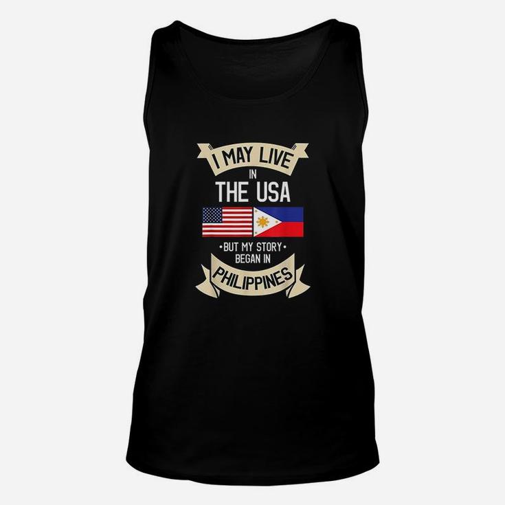 Philippines American Flag Usa Filipino Roots Gifts Unisex Tank Top
