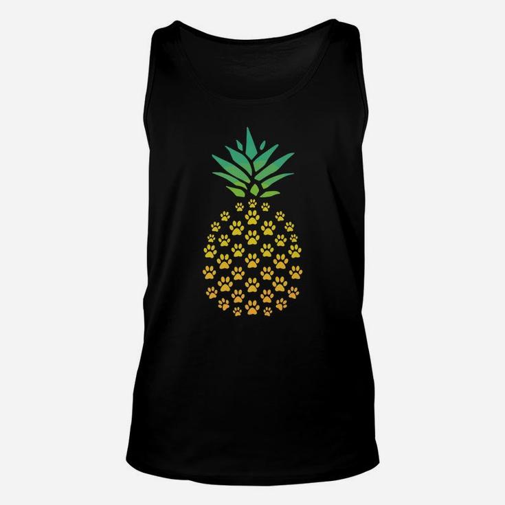 Pineapple Cat Paw Funny Tee For Cats Lovers Pineapple Lovers Unisex Tank Top