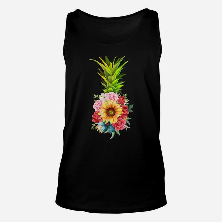 Pineapple Hawaii Flower Sunflower Fruit Tropical Summer Mens Unisex Tank Top