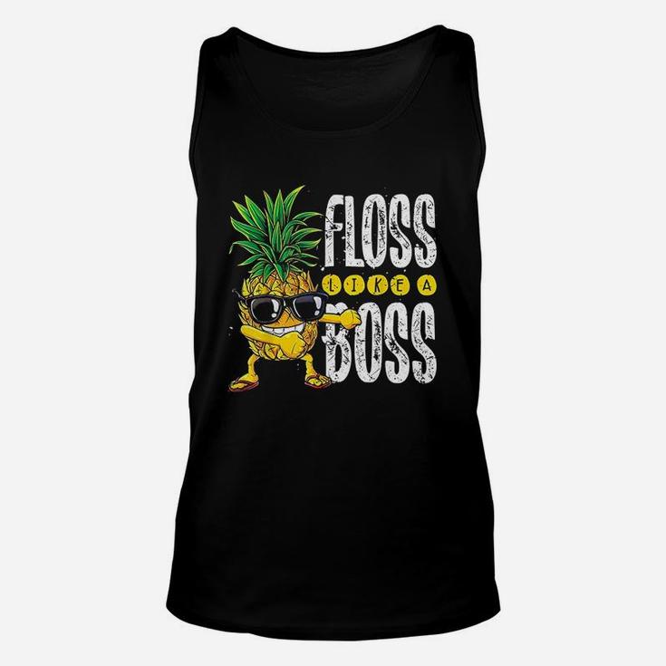 Pineapple Sunglasses Floss Like A Boss Aloha Beaches Unisex Tank Top