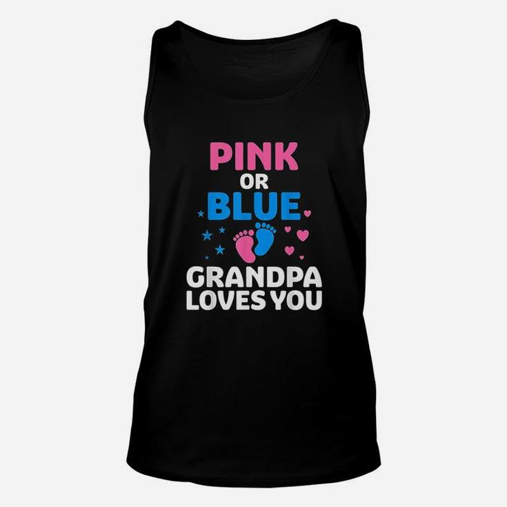 Pink Or Blue Grandpa Loves You Unisex Tank Top