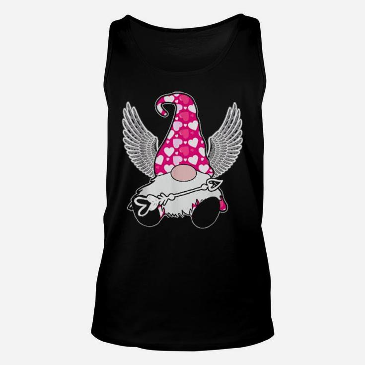 Pink Valentine Gnome Cupid Cute Hearts Happy Valentines Day Unisex Tank Top