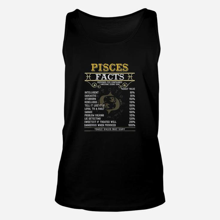 Pisces Facts Zodiac Signs Funny Birthday Gifts Men Women Unisex Tank Top